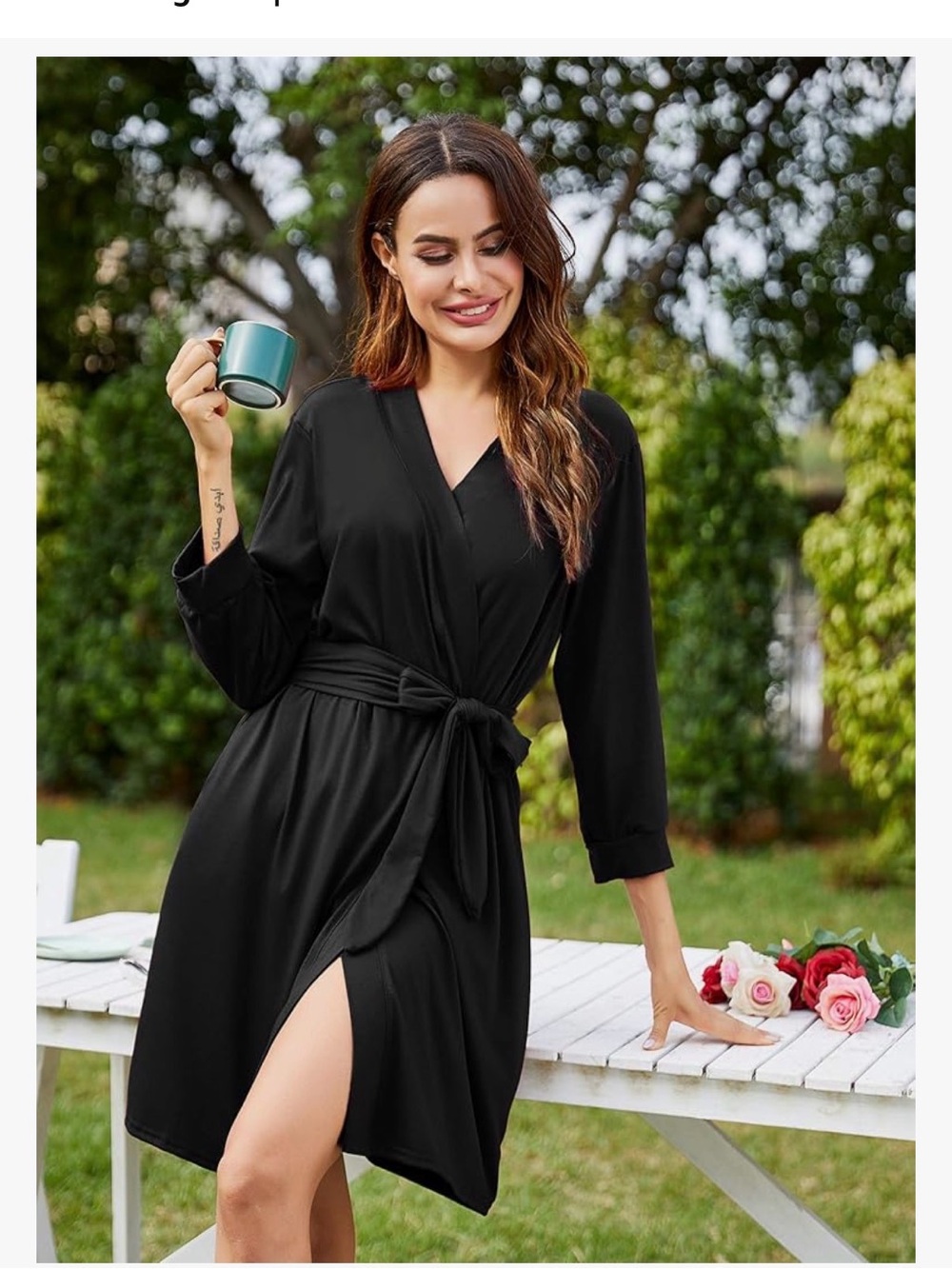 Black bathrobe